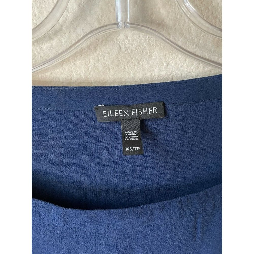 Eileen Fisher‎ Regular Size XS 3/4 Sleeve Solid Navy - Picture 4 of 5